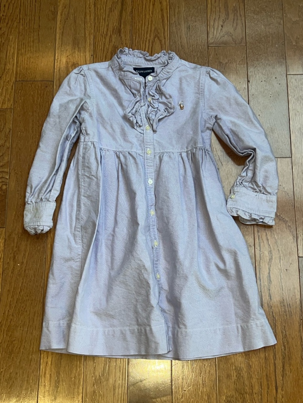 Ralph Lauren Lilac Ruffle-Trim Button-Front Girls' Dress size 6